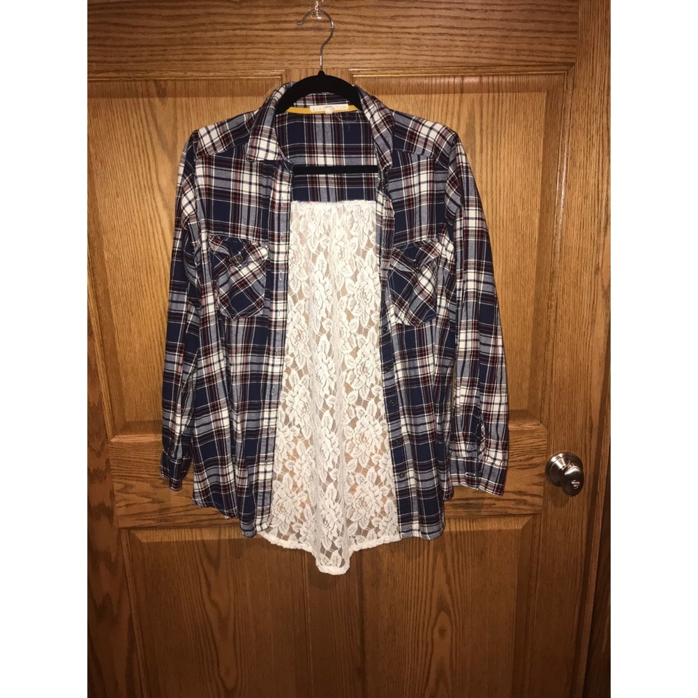 Flannel with lace 😍